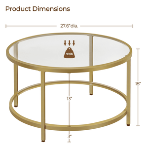 Tavolino da Caffè Moderno Quadrato in Vetro con Contenitore, Piedi Regolabili Dorati, Design Europeo in MDF - Product Image 5
