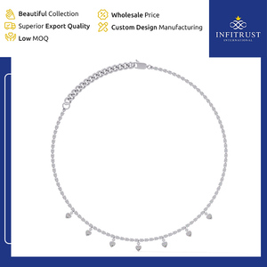 Collar con Colgante de Diamantes de Plata de Ley 925 Hecho a Mano y Personalizable con Certificación IGI, Claridad VVS Excelente, Superventas - Product Image 6