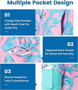 Shorts de bain pour hommes de haute qualité, à taille élastique avec cordon de serrage, séchage rapide, coupe classique, couleur personnalisée, imprimé sur toute la surface - Product Image 4