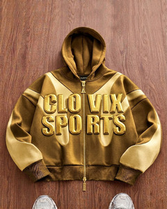 Sudadera con capucha y cremallera CLOVIX SPORTS para hombre, con logotipo personalizado, de algodón y forro polar, proveedor mayorista de ropa deportiva. - Product Image 3
