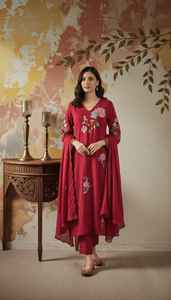 Ropa Tradicional para Fiestas, Secado Rápido, Ropa Étnica India, Nuevo Diseño, Conjunto de Kurta y Pantalón de Seda Chanderi para Mujer con Dupatta - Product Image 6