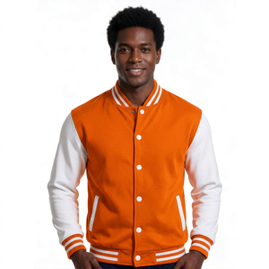 Blouson bomber personnalisé avec broderie universitaire pour les marques d'uniformes universitaires, corps en sergé de coton avec boutons-pression - Product Image 5