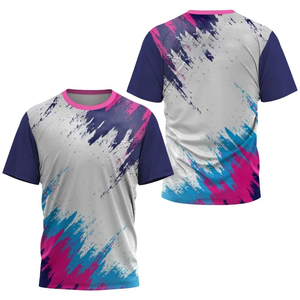 Camisetas Deportivas para Hombre, Ajustadas, de Secado Rápido, Transpirables, que Absorben la Humedad, para Gimnasio, Tenis, Bádminton, con Estampado, Tejido de Punto, Venta al Por Mayor - Product Image 1
