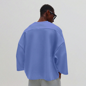 Custom Men's Knitted Plus Size <b>Drop</b> Shoulder Sweat Eco-Friendly Polyester/Cotton Oversized High Quality Quick Dry Sweatshirt - Product Image 2