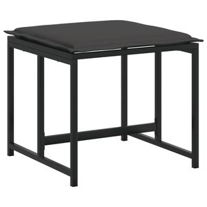 Taburete de Jardín de Espuma Media en Negro y Gris Oscuro, Silla de Acero con Textilene Resistente - Product Image 5