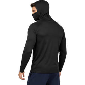 Camiseta de Pesca 2026 Nueva de Alta Calidad para Hombre, Negra, Manga Larga, con Capucha, Protección Solar UPF 50 Anti-UV, con Máscara Facial Integrada - Product Image 4