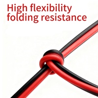 Cable Eléctrico Paralelo Yuehua 28awg de 2 Hilos Rojo y Negro con Diseño de Cinta Plana para Comunicación Cableada