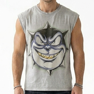 เสื้อกล้ามพิมพ์ลายกราฟิกแบบ DTG ผ้าเจอร์ซีย์คอตตอน 100% เนื้อผ้านุ่ม สไตล์วินเทจ แขนกุด ใส่ได้ทั้งชายและหญิง สวมใส่สบาย - Product Image 4