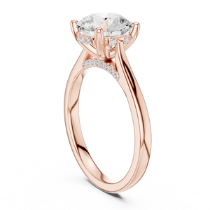 Anillo de Compromiso de Moissanita con Corte Redondo en Oro Rosa de Lujo para Mujer, Elegante Joyería Nupcial, Anillo Solitario Brillante - Product Image 2