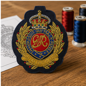 ROYAL ENGINEER Patch brodé en dentelle de haute qualité, à coudre, badge en tissu circulaire, design de luxe pour vêtement - Product Image 6