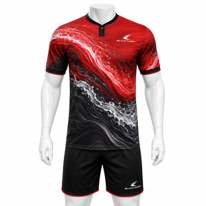 Conjunto de Uniforme de Fútbol Unisex Personalizado, Manga Corta, Absorbente de Humedad, Elástico en Cuatro Direcciones, Ecológico, 100% Poliéster, para Todas las Temporadas, Adulto - Product Image 1