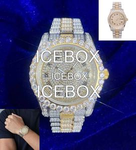 Reloj de lujo estilo hip hop con diamantes de moissanita para hombre, pasa la prueba del probador de diamantes, reloj con incrustaciones de moissanita VVS para hombre - Product Image 3