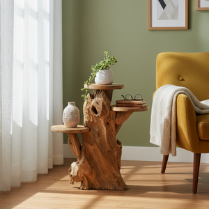 Support de présentation en racine de teck biologique de luxe ARTERRA, artisanal, en bois massif, pour décoration intérieure/extérieure - Product Image 4
