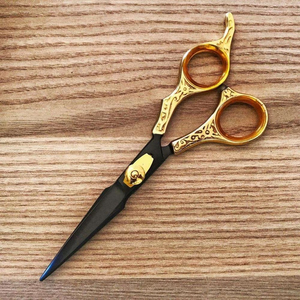 Tijeras de Peluquería con Mango Dorado, Hoja Recta, para Corte de Cabello, para Estilistas y Barberos - Product Image 2