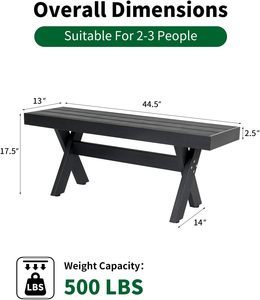 Minh Phuoc Furniture Modern Acacia Wood Eco-Friendly Outdoor <b>Bench</b> Knocked Down for 2 Patio & Garden Backless - Product Image 2