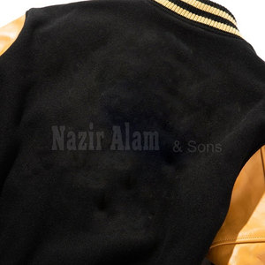 Veste Letterman pour homme avec manches en cuir, corps en laine, style streetwear classique, veste de mode pour homme, veste Letterman premium avec manches en cuir - Product Image 3