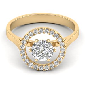 แหวนเงินแท้ REYES 925 ประดับมอสซาไนต์ทรงกลม 1.05 กะรัต ชุบทองคำขาว 18K แท้ สำหรับผู้หญิง - Product Image 1