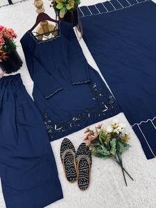 Presenting New Modern Designer Collection in Natural Crep Silk <b>Top</b> Bottom Dupatta Set Fully Stitched Ready to Wear Party - Product Image 6