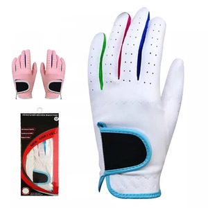 Guantes de Golf Unisex de Cuero PU, Transpirables, Antideslizantes, Blancos con Detalles Coloridos - Product Image 4