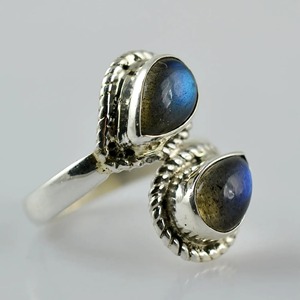 <b>Labradorite</b> <b>Ring</b> 925 Sterling Silver Handmade Boho Statement Promise Jewelry for Women Natural Pear Shape Gemstone Jewelry - Product Image 6