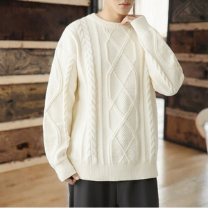 Suéter de Hombre a Rayas, Tejido a Máquina, Manga Larga, Estándar, Cálido para Invierno, Informal, Poliéster/Algodón, con Logotipo Personalizado - Product Image 4