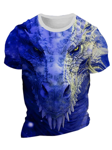 T-shirt homme imprimé dragon 3D, été, décontracté, streetwear, manches courtes, sport, mode urbaine. - Product Image 4