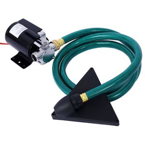 Mini bomba de agua de transferencia de sumidero de utilidad eléctrica portátil de 1/10HP 330GPH con kit de manguera de agua DC 12 voltios alimentado por batería negro - Product Image 3