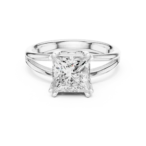 แหวนเพชรทรงปรินเซสคัท 1 กะรัต เพชรเพาะเลี้ยง ตัวเรือนทองคำแท้ 18k ขอบตัวเรือนแบบ Pinched Claw Knife Edge  รับรองโดย IGI ของขวัญสำหรับใช้ในชีวิตประจำวัน - Product Image 1