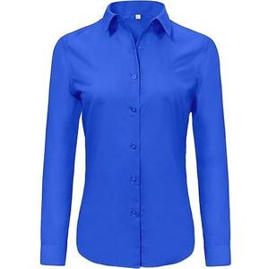 Camisa de Mujer, Corte Entallado, Algodón, Vestido para Oficina, Manga Larga, Blusa Formal, Estilo Moderno, Ropa de Trabajo, Premium - Product Image 6