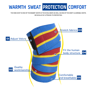 <b>Elastic</b> <b>Knee</b> Wrap - Cotton Blend for Weightlifting, Powerlifting, and Fitness Workouts | Stylish Joint <b>Support</b> - Product Image 4