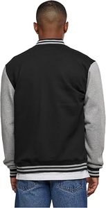 Chaqueta Varsity Negra y Gris para Hombre con Cierre de Botones, Corte Regular, Estilo Casual, Cuello Camisero, Material de Poliéster y Algodón - Product Image 2