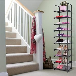 High Capacity <b>Shoe</b> <b>Rack</b> Ten <b>Tier</b> Vertical Organizer Space Saving Design Strong Stable Frame Large Storage Modern Home Display - Product Image 2