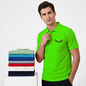 เสื้อโปโลแขนสั้นผู้ชาย สีพื้น ผ้าฝ้ายป๊อปลิน 100% ระบายอากาศได้ดี สวมใส่สบาย ทรงปกติ - Product Image 3