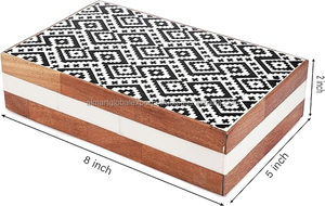 Boîte de présentation de bijoux en résine imprimée Wabi-Sabi, peinte à la main, durable, avec couvercle, pour la décoration de la maison et du bureau en Europe, rangement et cadeaux - Product Image 5