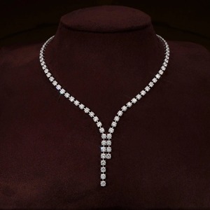 สร้อยคอเพชรทรงกลมมอยส์ซาไนต์ เงินแท้ 925 - Product Image 1
