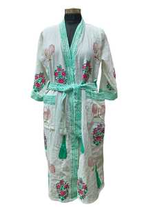Women Robe Cotton Waffle Fabric Soft Lightweight Hotel Spa Dressing Gown Absorbent Quick Dry Custom Logo Wholesale B2B Supply - Product Image 1