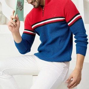 Pull en tricot décontracté et chaud avec demi-fermeture éclair, texture douillette, tissu durable et fermeture éclair avant pratique - Product Image 5