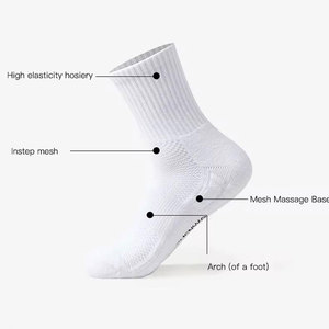 Econex Sports White Ankle <b>Socks</b> 100% Cotton Breathable Knitted Solid Color Daily Life Casual Wear Summer Season Thick <b>Running</b> - Product Image 6