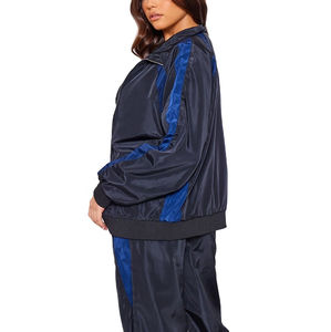 Survêtements de sport personnalisés avec logo brodé, ensembles zippés bicolores, coupe-vent en nylon, design optimal, pour femmes - Product Image 2