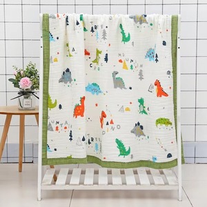 Couverture portable en flanelle à imprimé animal, style pastoral, lavable en machine, bordure orange, texture douce, couverture d'emmaillotage - Product Image 4