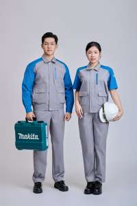 Ensemble de vêtements de travail de sécurité à haute visibilité à manches longues pour hommes |   Tissu TC anti-rides, respirant, confortable et durable de la marque FMF - Product Image 1