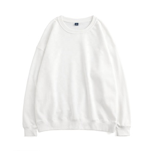 เซ็ตเสื้อสเวตเตอร์สวมหัวผ้าฝ้ายมีฮู้ดโอเวอร์ไซส์สำหรับผู้หญิงพิมพ์โลโก้ด้านหน้าเสื้อครอปคอกลมสำหรับฤดูหนาว - Product Image 6