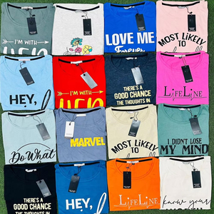 เสื้อยืดแบรนด์ดัง คละแบบ พร้อมส่ง แพ็คเสื้อยืดผ้าคอตตอนเจอร์ซีย์พิมพ์ลาย โรงงานผลิตโดยตรง ผู้ผลิตจากบังกลาเทศ - Product Image 3