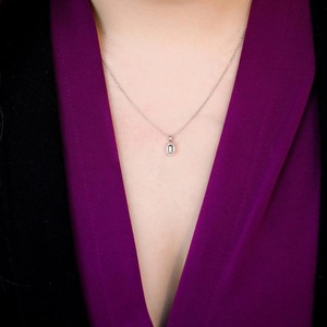 Collar con Colgante de Diamante Cultivado en Laboratorio con Corte Esmeralda de 1 Quilate, Plata de Ley, Joyería Minimalista para Novia o Aniversario, para Mujer - Product Image 5