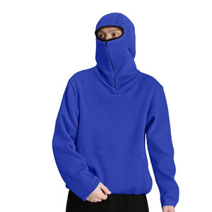 Chaqueta de invierno con doble capucha, bordado, lavado ácido, pasamontañas ninja, con cremallera, unisex, con máscara, forro polar cálido y grueso - Product Image 4