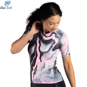 Maillot de Ciclismo para Mujer, Manga Corta, Diseño Floral, Tela Ligera y Elástica, para Ciclismo de Montaña y Carretera - Product Image 3