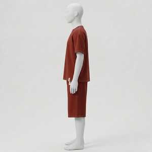 Conjunto de Camiseta y Pantalones Cortos Rojos para Hombre, de Algodón Transpirable, Estilo Casual de Verano, Talla Grande, de Alta Calidad, Estilo Urbano - Product Image 6