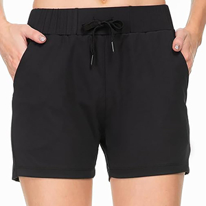 Custom Printed Logo Women's High Waist Shorts Breathable Polyester/Cotton Quick Dry Yoga Running Wear Elastic Waist Hot Selling - Product Image 1