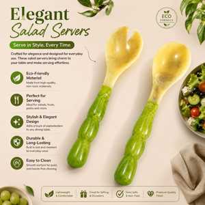 Ensemble de cuillères à salade en résine, comprenant une cuillère à glace, écologique, passe au lave-vaisselle, design moderne - Product Image 4