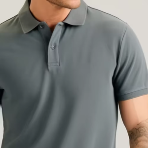 Chemises polo en coton décontractées de haute qualité en gros, logo personnalisé, chemise polo simple, chemises polo pour hommes, vêtements décontractés - Product Image 3